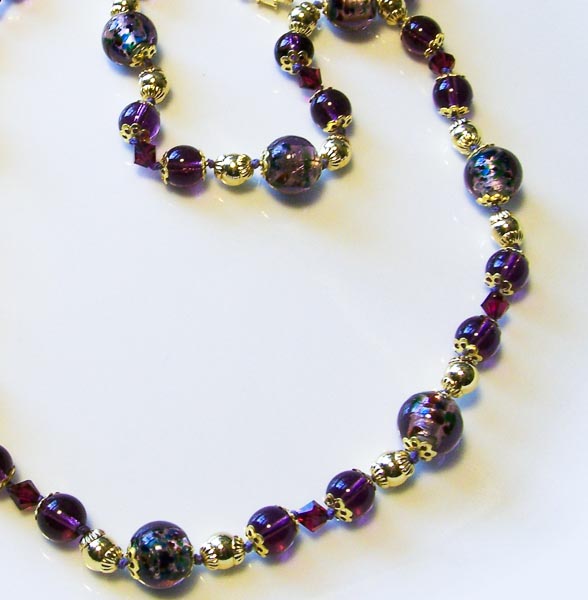 cruisewear, traditional dress - lampwork, swarovski crystal, knotted