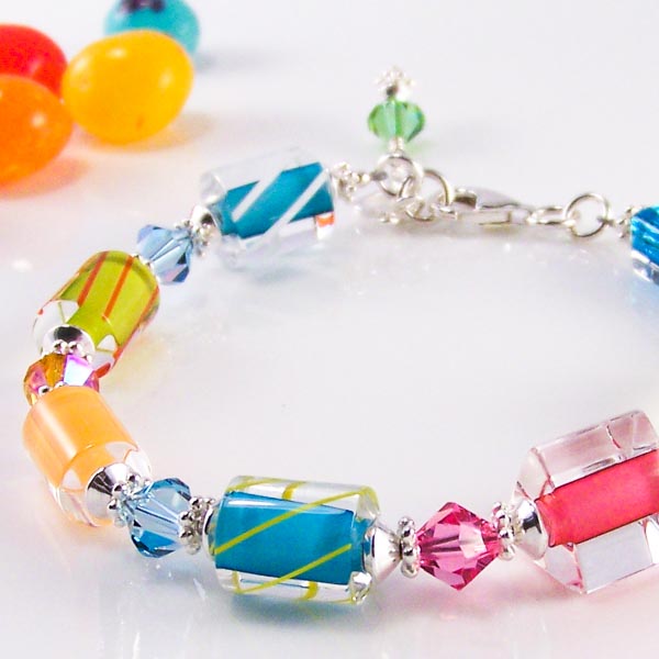 jelly bean - david christensen glass, swarovski crystal