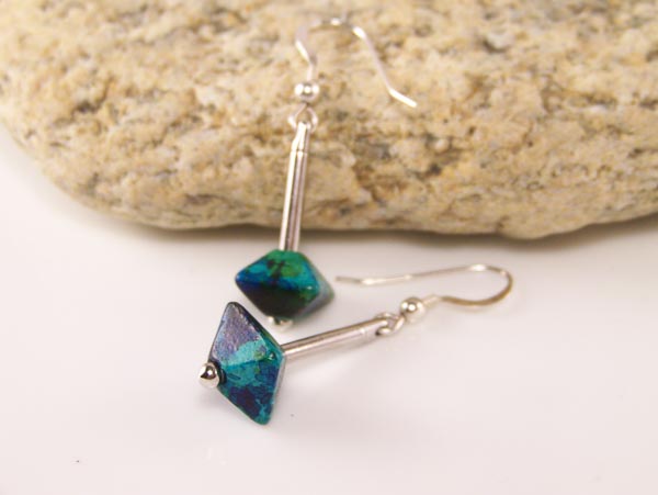 sea - greek ceramic beads, pewter, sterling