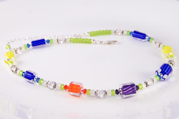 summertime flowers - david christensen glass, swarovski crystal