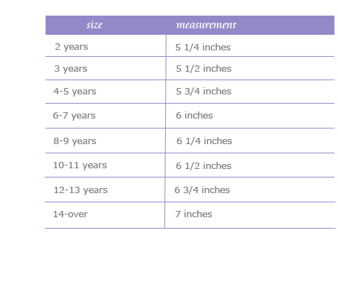 child bracelet size guidelines